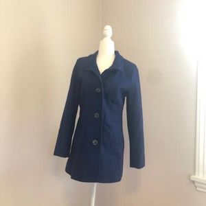 Navy Blue Wool Pea Coat Size S